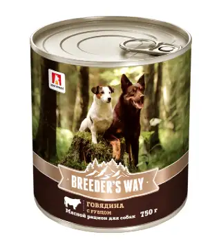 Зоогурман Breeder's Way консервы для взрослых собак с говядиной и рубцом