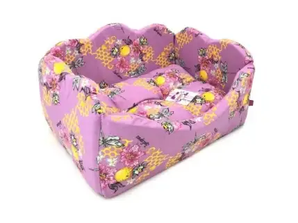 Купить zooexpress лежанка поплин «Канапе» для кошек и собак мебельная ткань, розовая