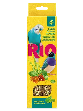 Рио лакомство для волнистых попугайчиков и экзотов Палочки Суперзелень и водоросли