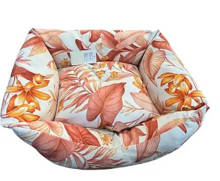 Купить zooexpress лежанка пухлик для кошек и собак мебельная ткань, оранжевая