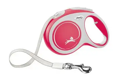 Flexi  рулетка-ремень для собак, красная, New Comfort Tape red