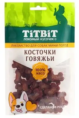 TiTBiT лакомство для собак мини пород косточки говяжьи 